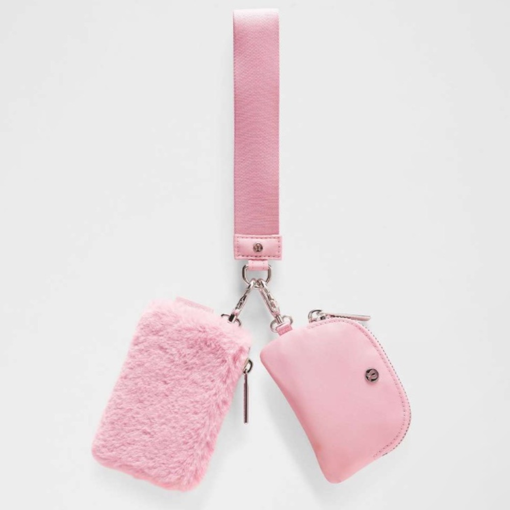 Lululemon NWT Dual Pouch Wristlet in Pink Tide one Pouch is Plush - Picture 7 of 8